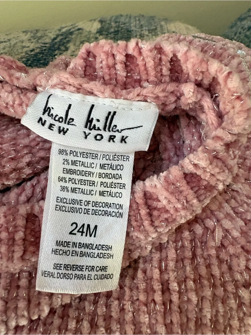 Girls' Pink Chenille Sweater - Soft Long Sleeve Knit